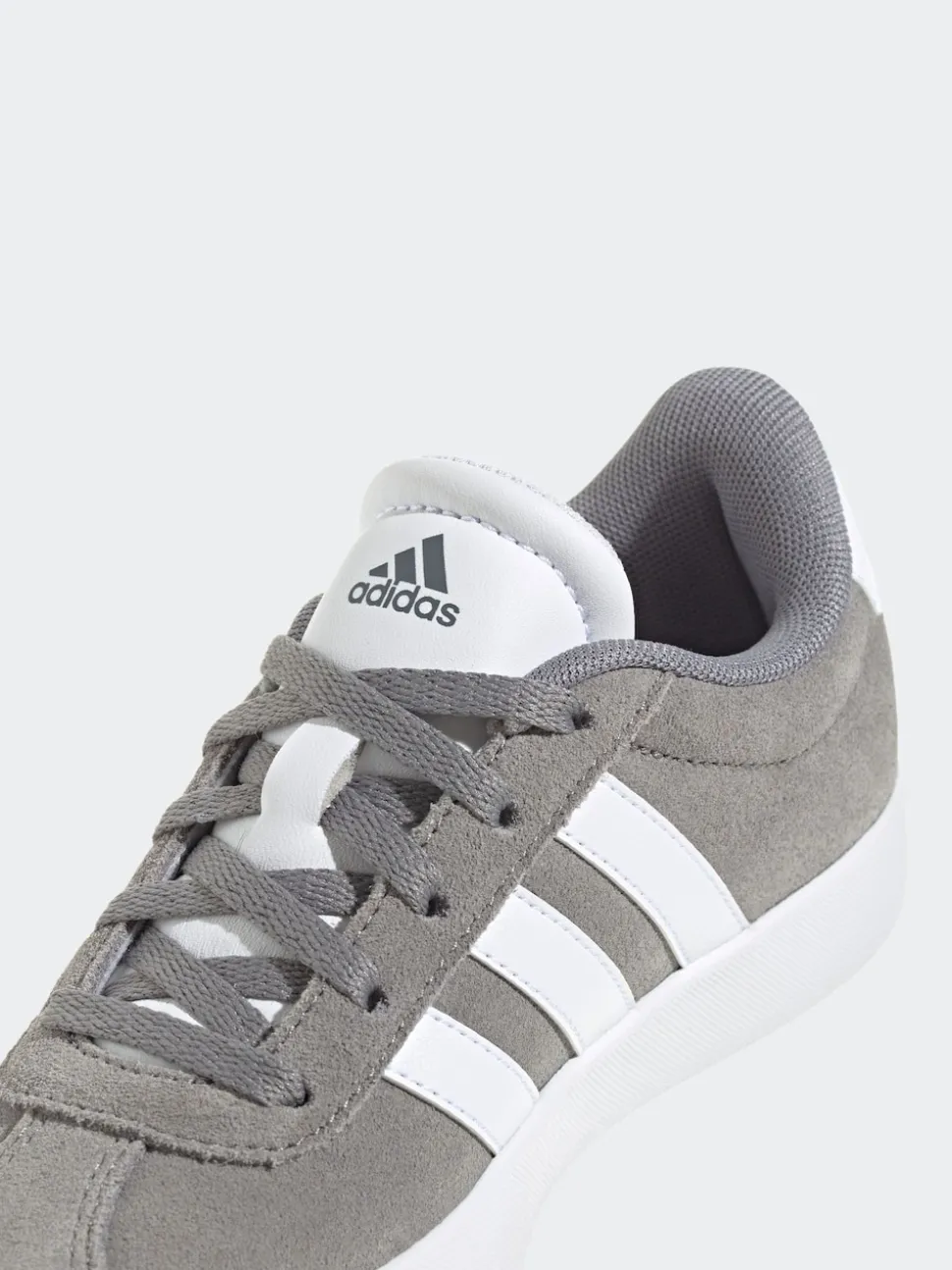 adidas Grey/White VL Court 3.0 Lace Kids Trainers