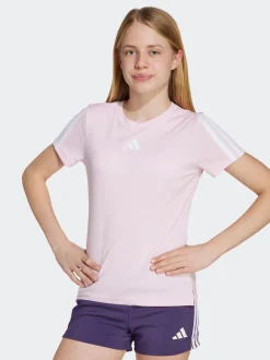 adidas Light Pink Training Essentials 3-Stripes Kids T-Shirt