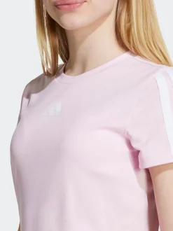 adidas Light Pink Training Essentials 3-Stripes Kids T-Shirt