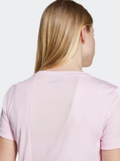adidas Light Pink Training Essentials 3-Stripes Kids T-Shirt