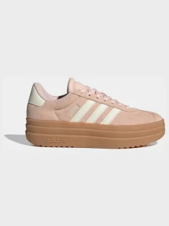 adidas Light Pink VL Court Bold Lace Junior Trainers