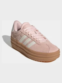 adidas Light Pink VL Court Bold Lace Junior Trainers
