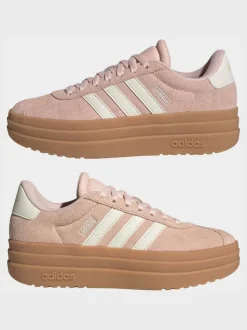adidas Light Pink VL Court Bold Lace Junior Trainers