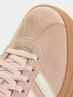 adidas Light Pink VL Court Bold Lace Junior Trainers