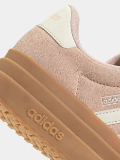 adidas Light Pink VL Court Bold Lace Junior Trainers
