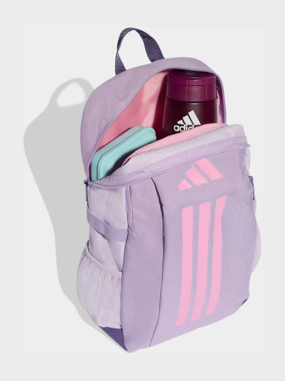 adidas Light Purple Kids 3 Stripe Backpack