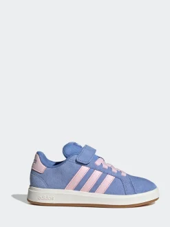 adidas Lilac Grand Court 00s Suede Elastic Lace Kids Trainers