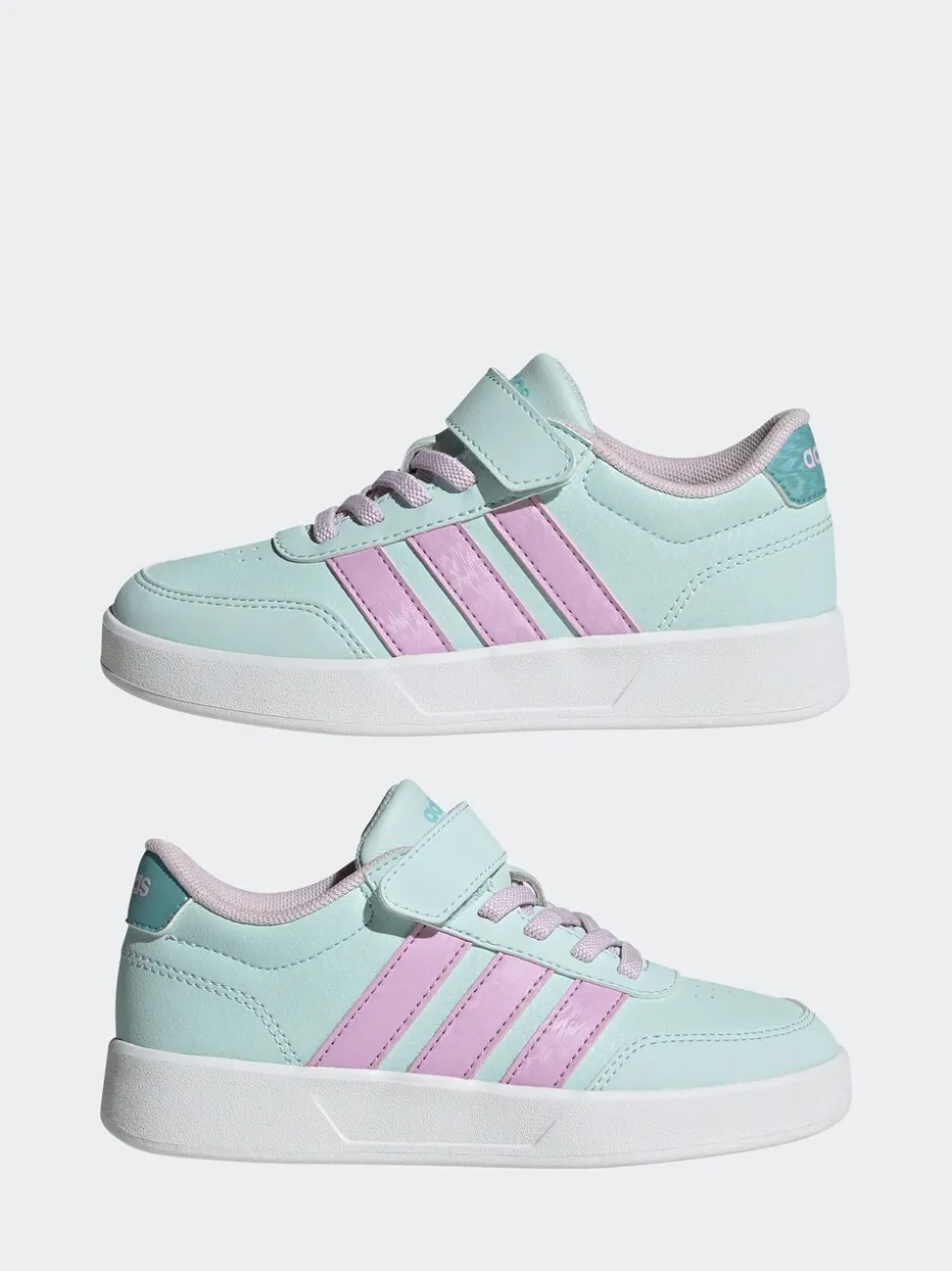 adidas Mint/Lilac Breaknet 3.0 Elastic Lace Kids Trainers