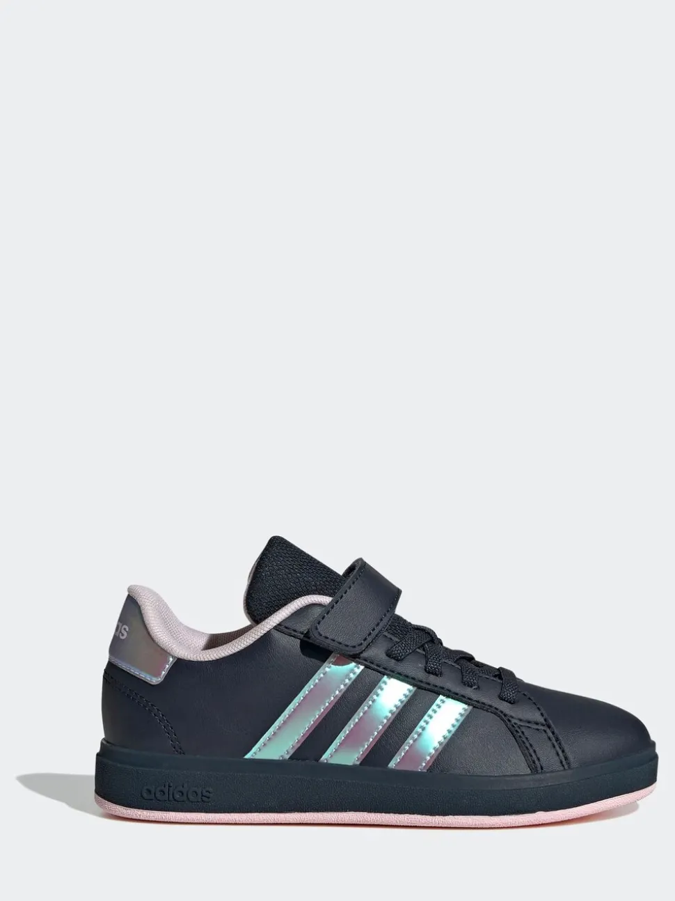 adidas Navy/Metallic Grand Court 2.0 Elastic Lace Kids Trainers