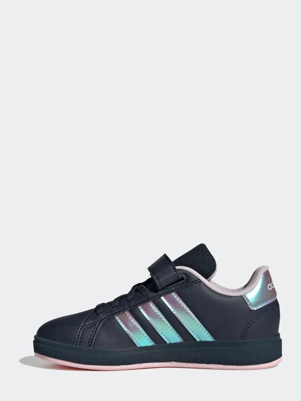 adidas Navy/Metallic Grand Court 2.0 Elastic Lace Kids Trainers