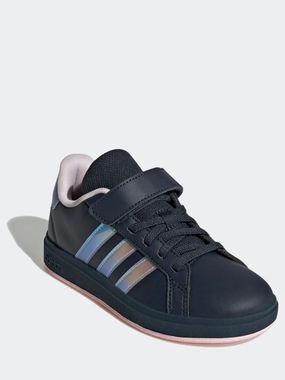 adidas Navy/Metallic Grand Court 2.0 Elastic Lace Kids Trainers