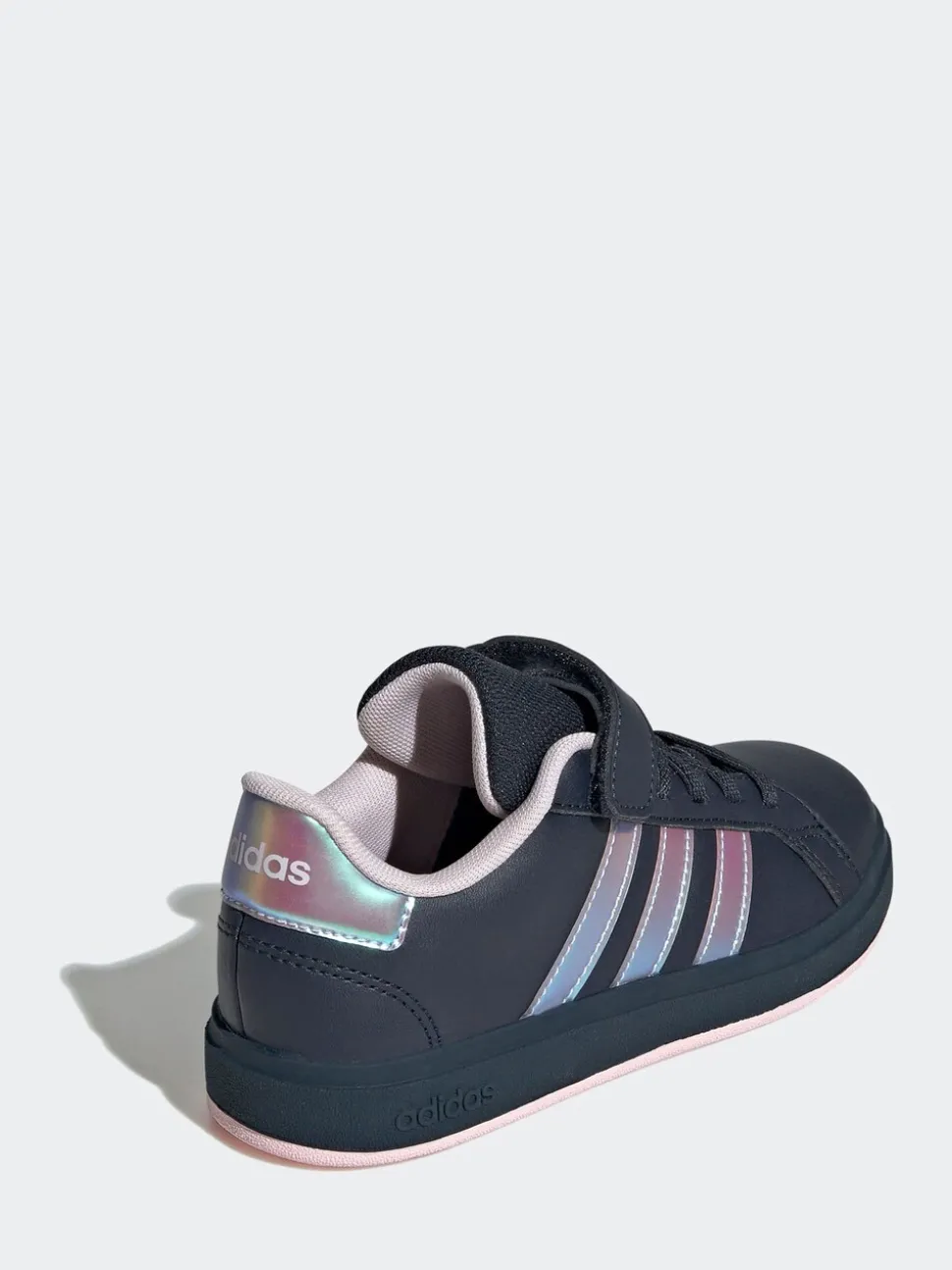adidas Navy/Metallic Grand Court 2.0 Elastic Lace Kids Trainers