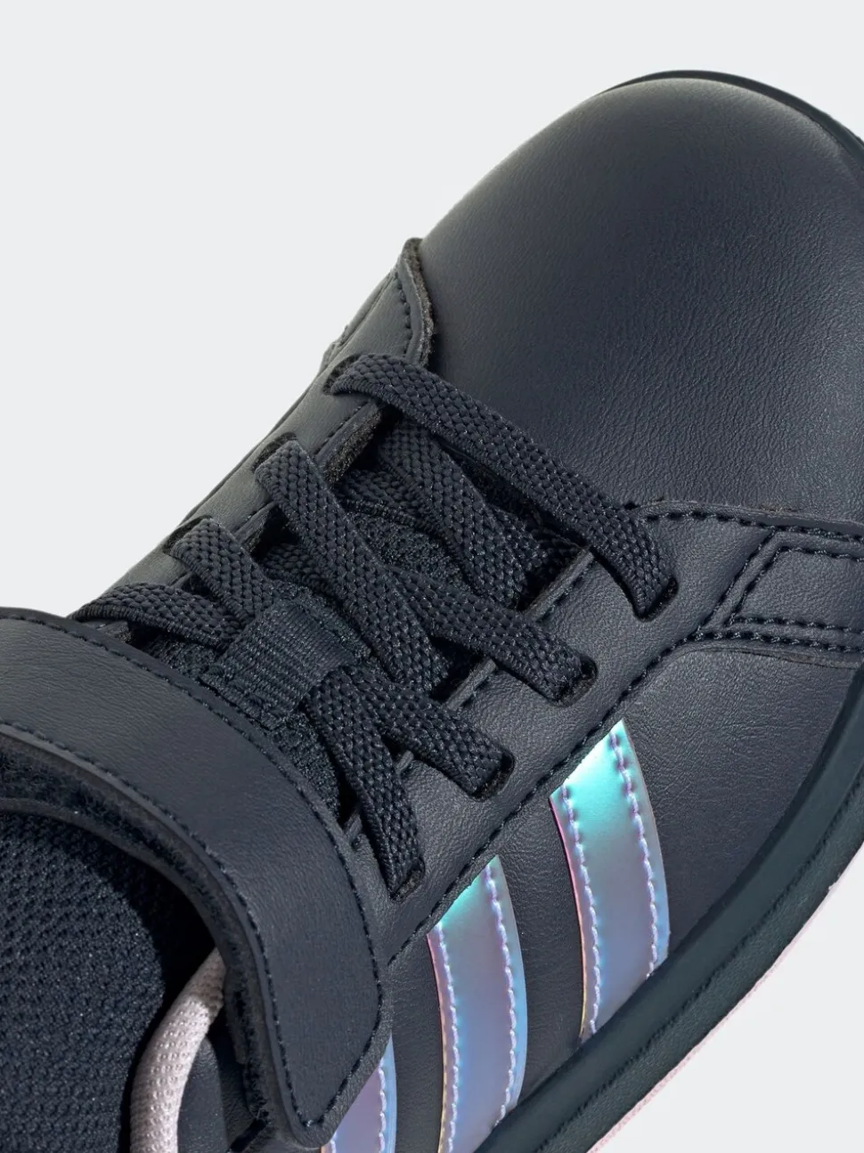 adidas Navy/Metallic Grand Court 2.0 Elastic Lace Kids Trainers