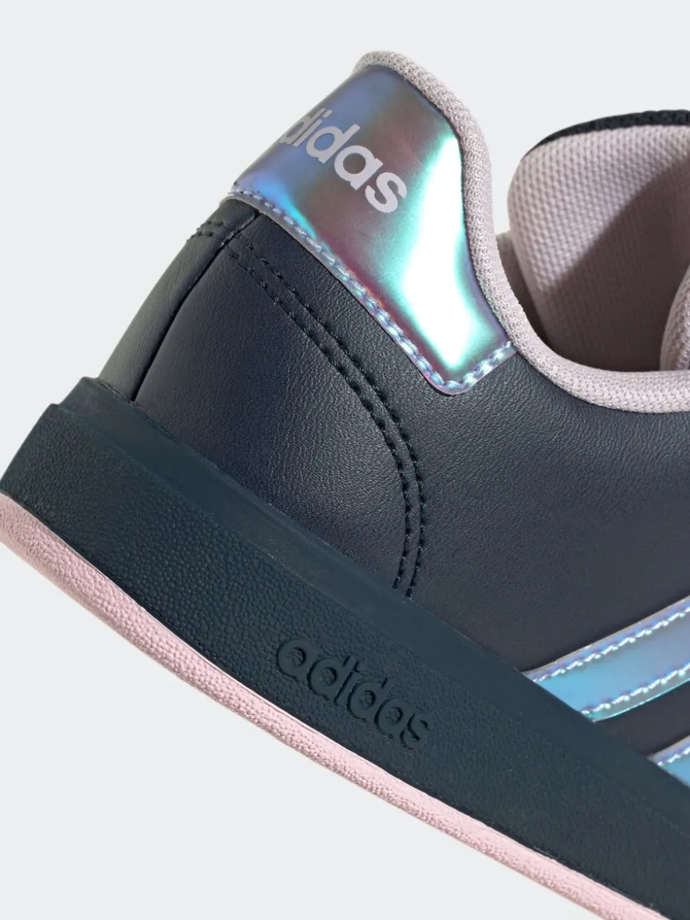 adidas Navy/Metallic Grand Court 2.0 Elastic Lace Kids Trainers