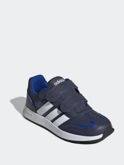 adidas Navy/White Tensaur Switch Hook and Loop Kids Trainers