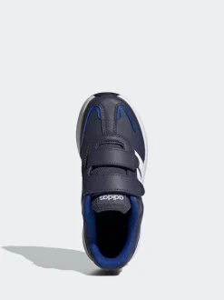 adidas Navy/White Tensaur Switch Hook and Loop Kids Trainers
