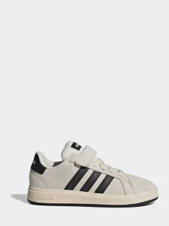 adidas Neutral Grand Court 00s Suede Elastic Lace Kids Trainers