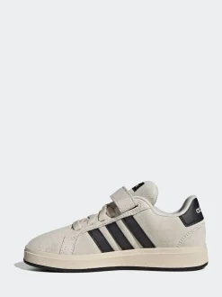 adidas Neutral Grand Court 00s Suede Elastic Lace Kids Trainers