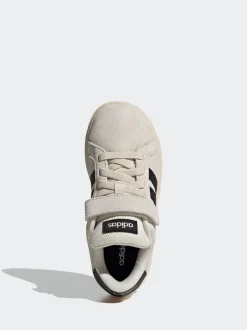 adidas Neutral Grand Court 00s Suede Elastic Lace Kids Trainers