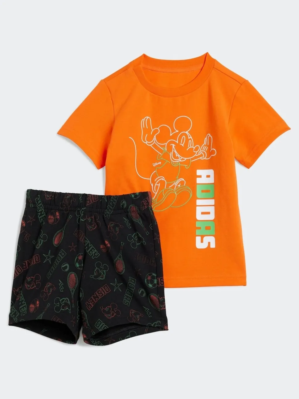 adidas Orange Disney Mickey Mouse Top & Shorts Set Infant Kids