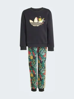 adidas Originals Black Liberty London Sweatshirt and Joggers Little Kids Set