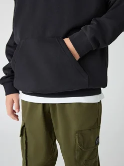 adidas Originals Black Loose Fleece Kids Hoodie