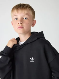adidas Originals Black Loose Fleece Kids Hoodie