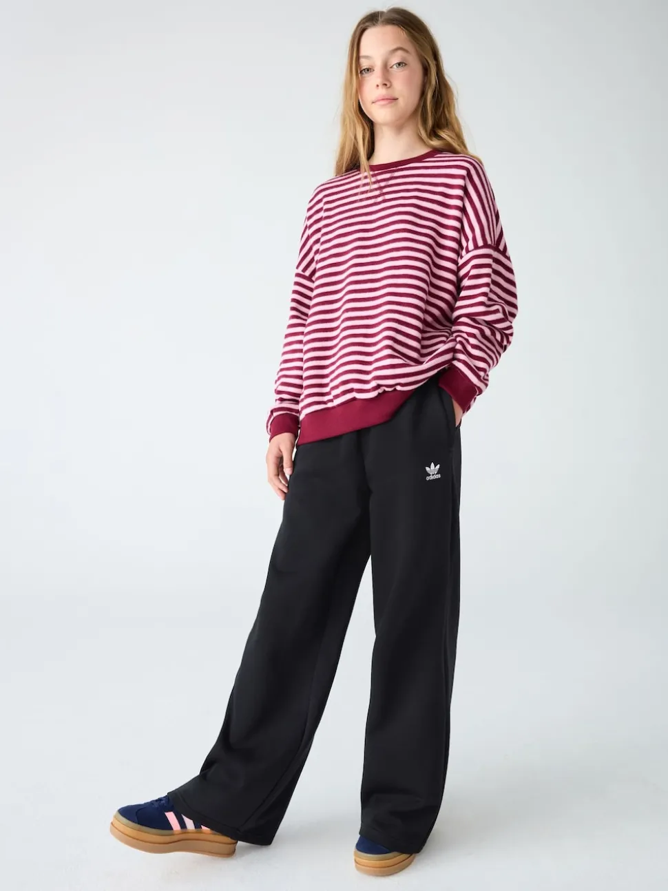 adidas Originals Black Wide Leg Kids Joggers