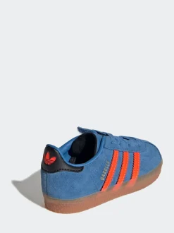 adidas Originals Blue/Orange Gazelle Comfort Closure Elastic Laces Infant Trainers