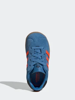adidas Originals Blue/Orange Gazelle Comfort Closure Elastic Laces Infant Trainers