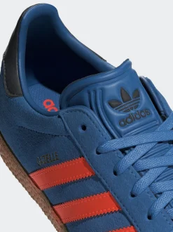 adidas Originals Blue/Orange Gazelle Lace Junior Trainers