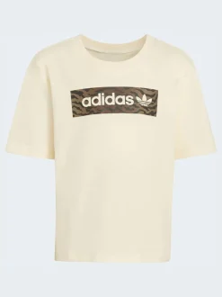 adidas Originals Brown Animal Top and Cycling Shorts Little Kids Set