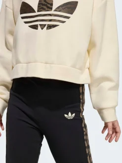 adidas Originals Brown Animal Top and Flared Legging Little Kids Set