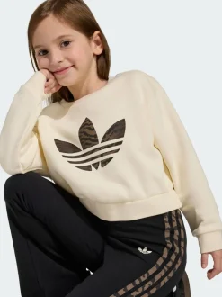 adidas Originals Brown Animal Top and Flared Legging Little Kids Set