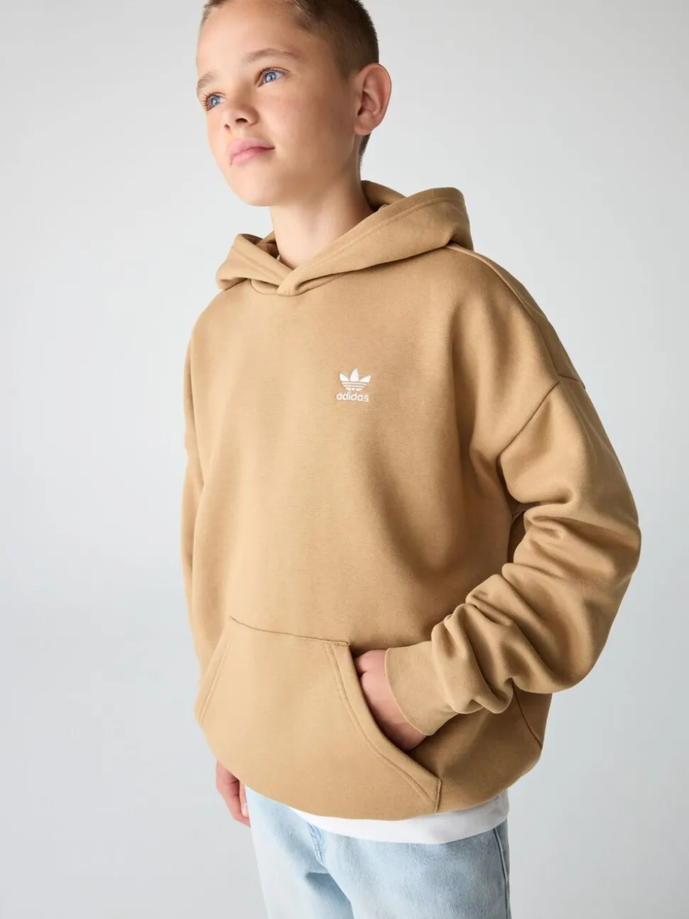 adidas Originals Brown Loose Fleece Kids Hoodie
