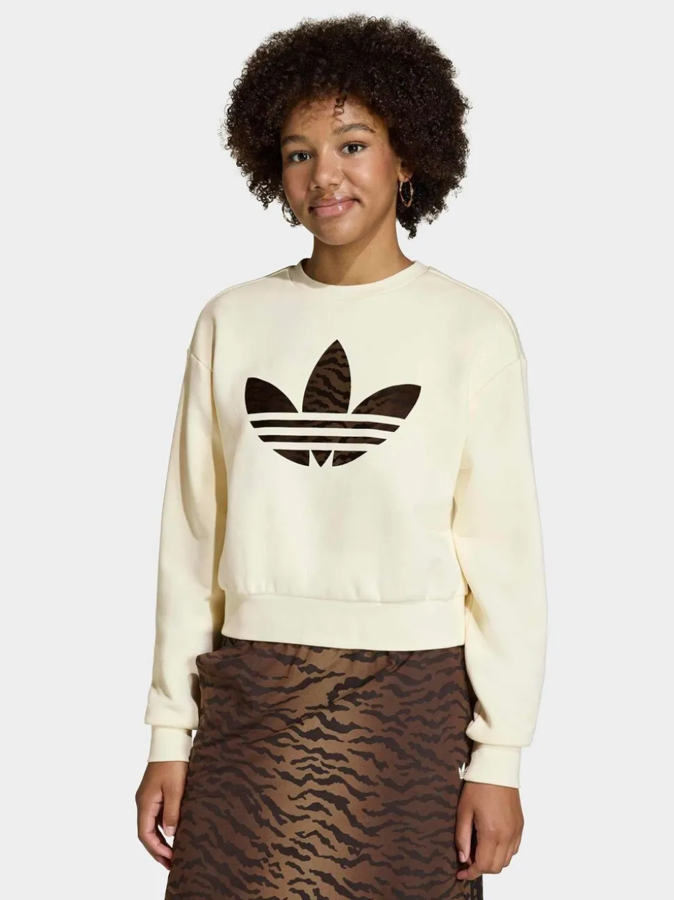 adidas Originals Cream Loose Boxy Sweatshirt
