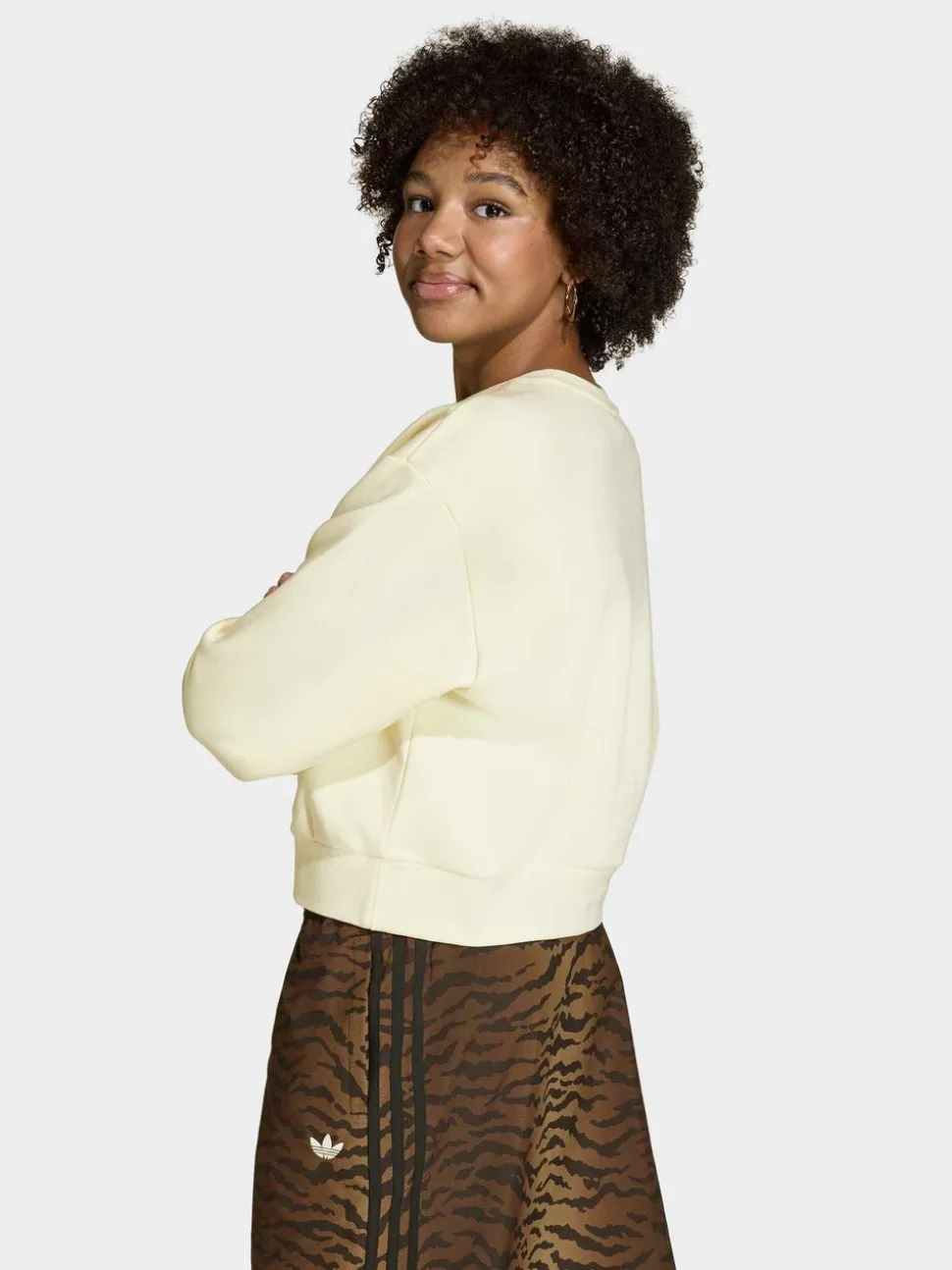 adidas Originals Cream Loose Boxy Sweatshirt
