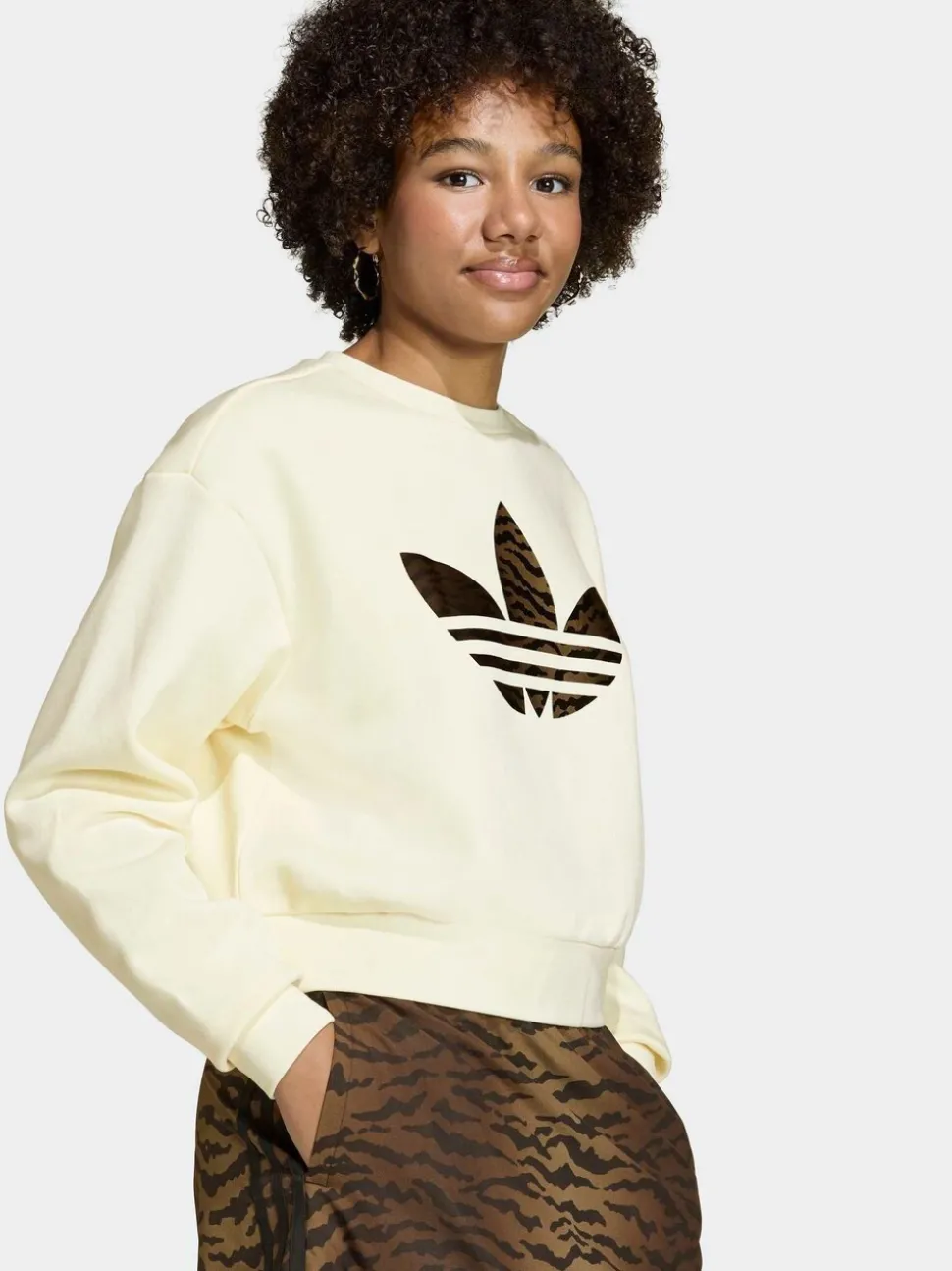 adidas Originals Cream Loose Boxy Sweatshirt