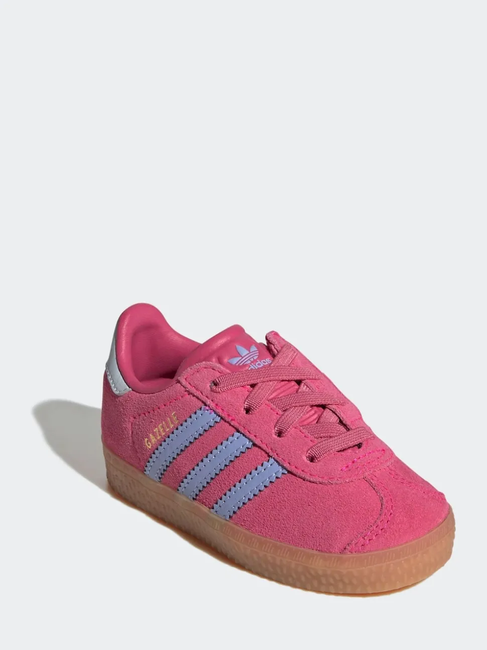 adidas Originals Dark Pink Gazelle Comfort Closure Elastic Laces Infant Trainers