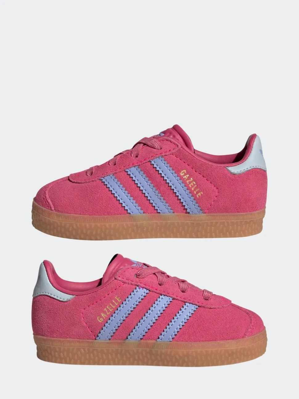 adidas Originals Dark Pink Gazelle Comfort Closure Elastic Laces Infant Trainers