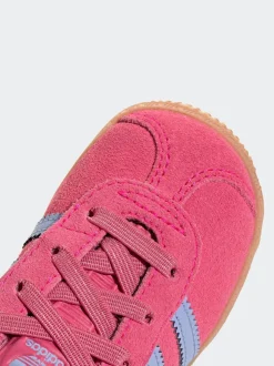 adidas Originals Dark Pink Gazelle Comfort Closure Elastic Laces Infant Trainers