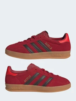 adidas Originals Dark Red Gazelle Indoor Junior Trainers