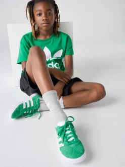 adidas Originals Green/White Junior Gazelle Trainers