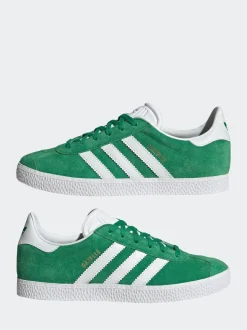 adidas Originals Green/White Junior Gazelle Trainers