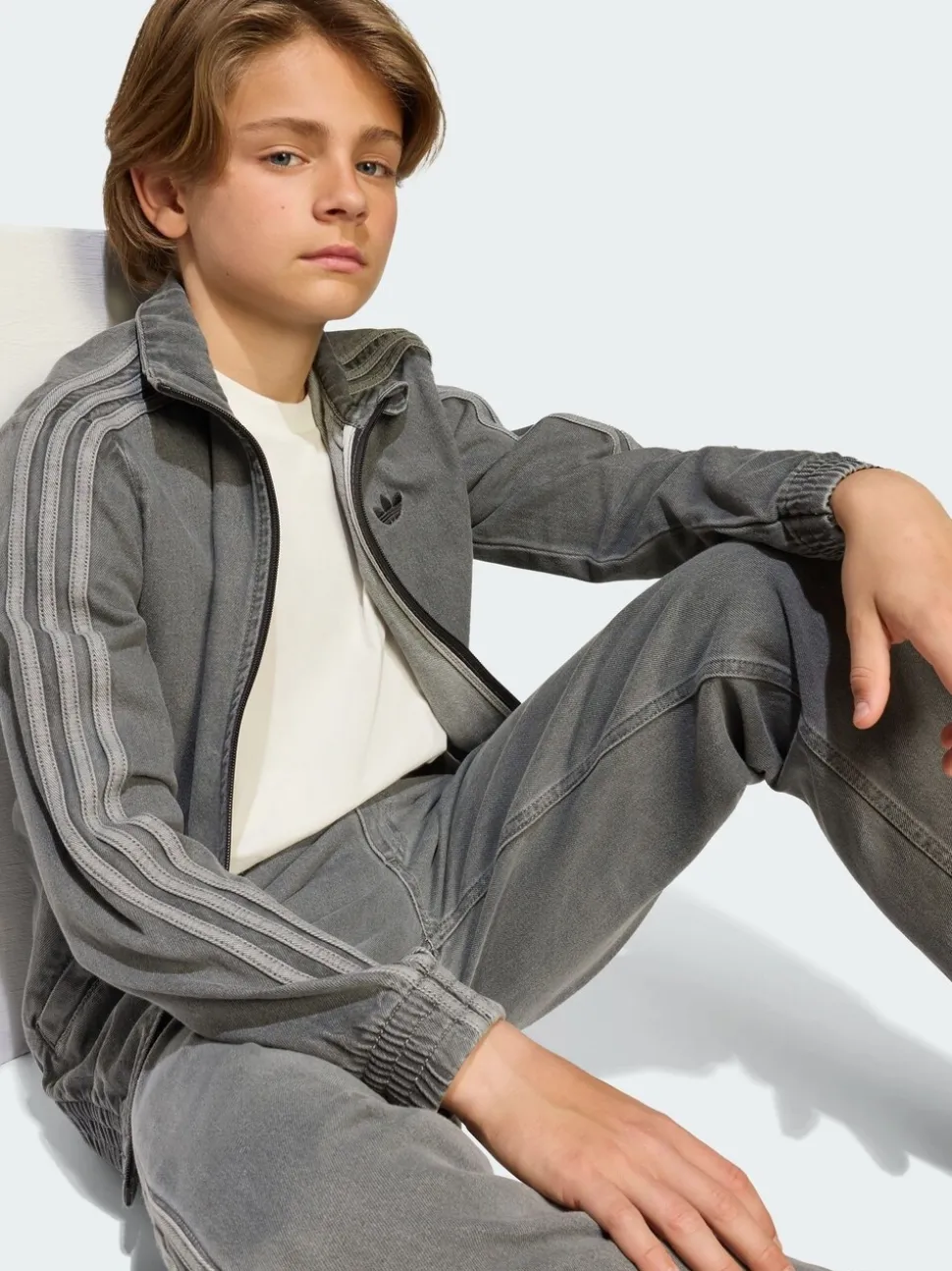 adidas Originals Grey Firebird Track Top Denim