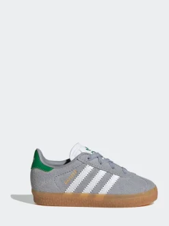 adidas Originals Grey Gazelle Comfort Closure Elastic Laces Infant Trainers