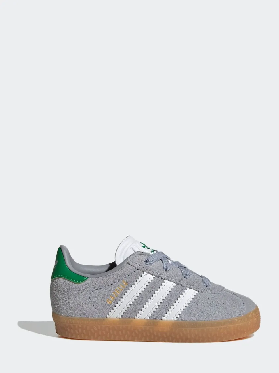 adidas Originals Grey Gazelle Comfort Closure Elastic Laces Infant Trainers