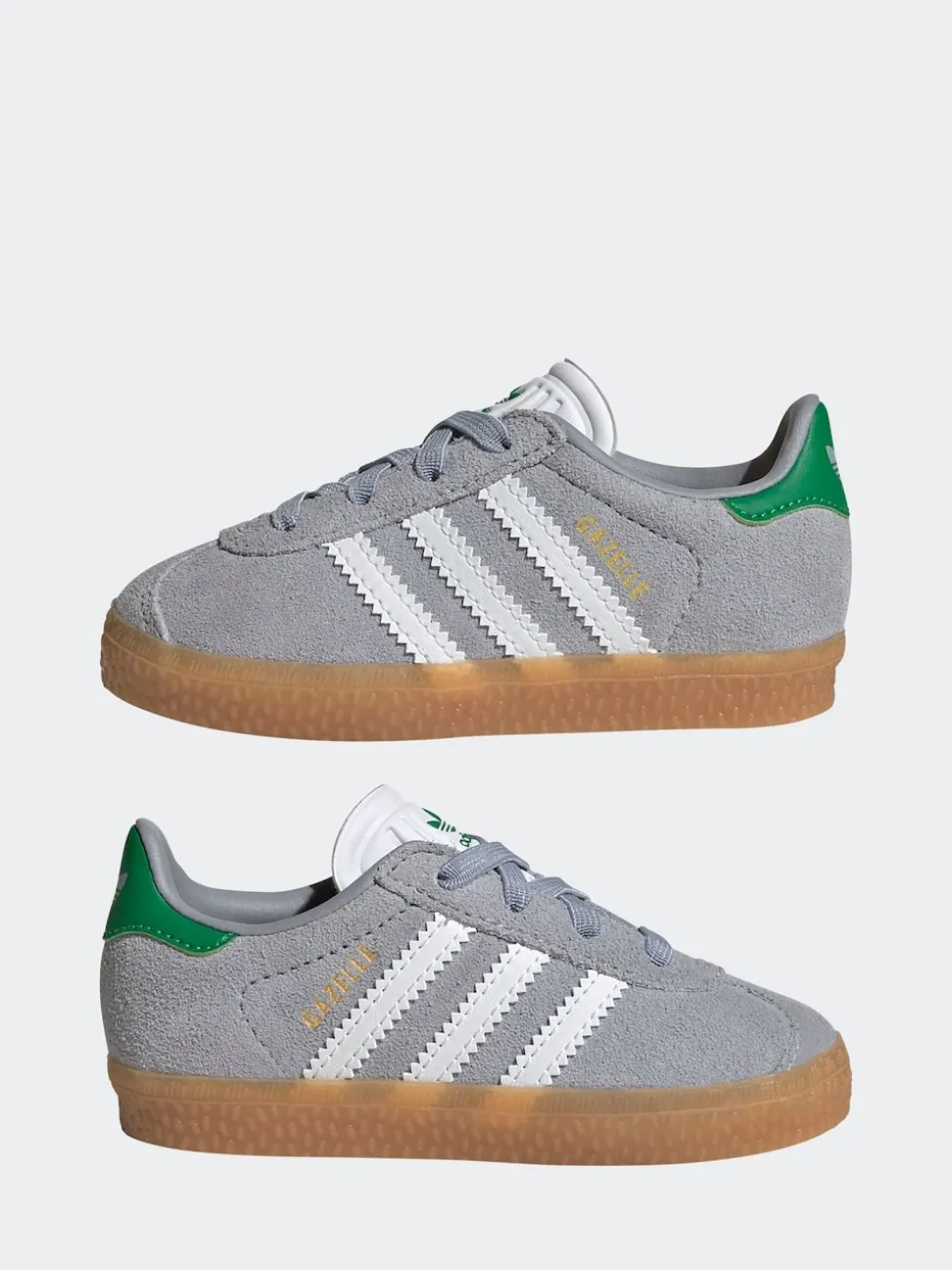 adidas Originals Grey Gazelle Comfort Closure Elastic Laces Infant Trainers