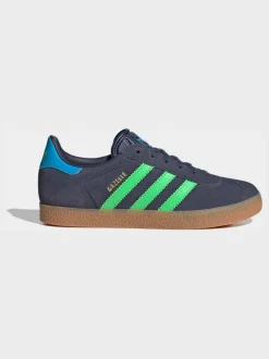 adidas Originals Grey/Green Gazelle Junior Trainers