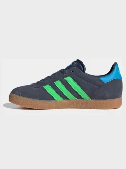 adidas Originals Grey/Green Gazelle Junior Trainers
